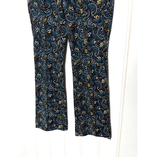 Maeve Anthropologie Margot Kick Flare Cropped Pants Swirl Print XXS High-Rise - Image 8