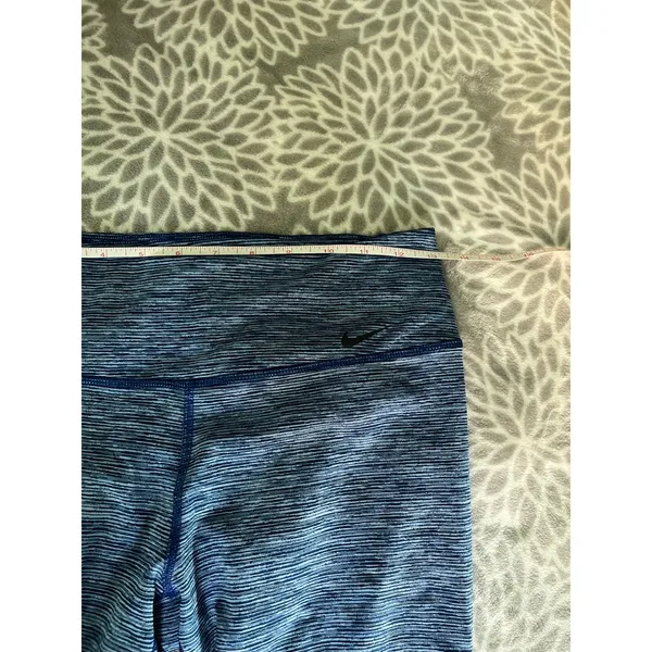 Nike Legend Dri-FIT Cropped Leggings‎ size Small Capri Blue Space Dye 90s Sporty - Image 6