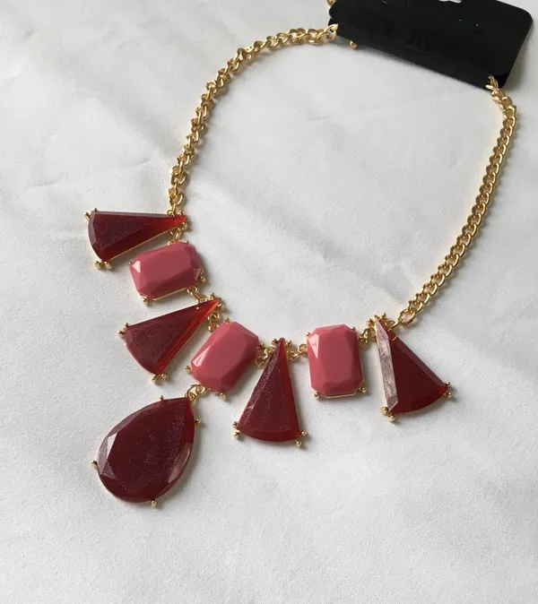 GNW Pink And Gold Statement Necklace - Image 2