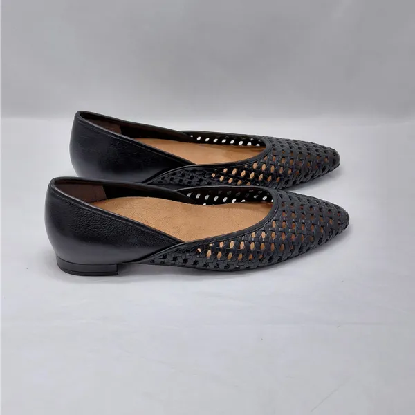 Vionic Womens Gracia Woven Leather Flats Size 6 Black Pointed Toe Comfort Shoes - Image 15