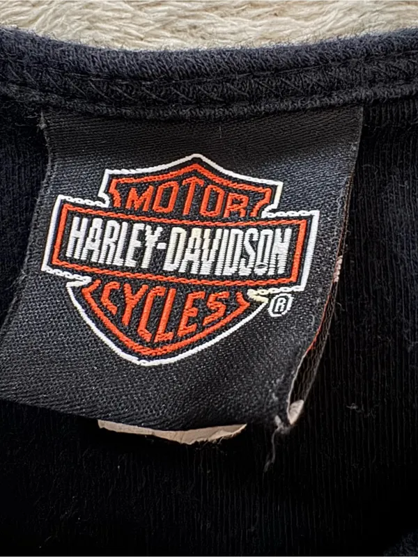 Harley-Davidson Black Long Sleeve Shirt with White Winged Logo - Image 3