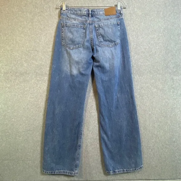 Aeropostale Baggy Wide Leg Jeans Women's 00 Blue High Rise Denim Y2K 90s EUC - Image 2