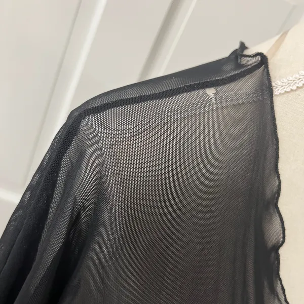Windsor Black Sheer Maxi Mesh Duster OS Festival Goth Whimsigoth Layers Witchy - Image 6