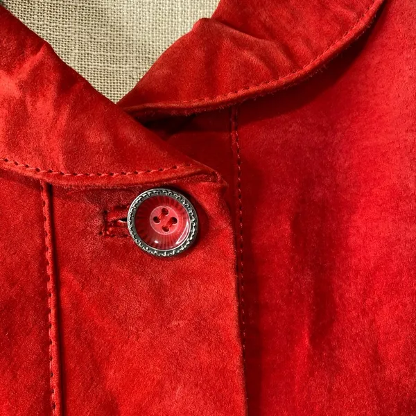Vintage Christopher & Banks red suede leather jacket large - Image 6