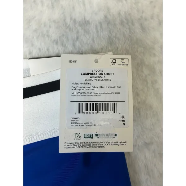DSG Women 3" Core Compression Mid-Rise Shorts Royal Blue White‎ CKP9447CN Small - Image 3