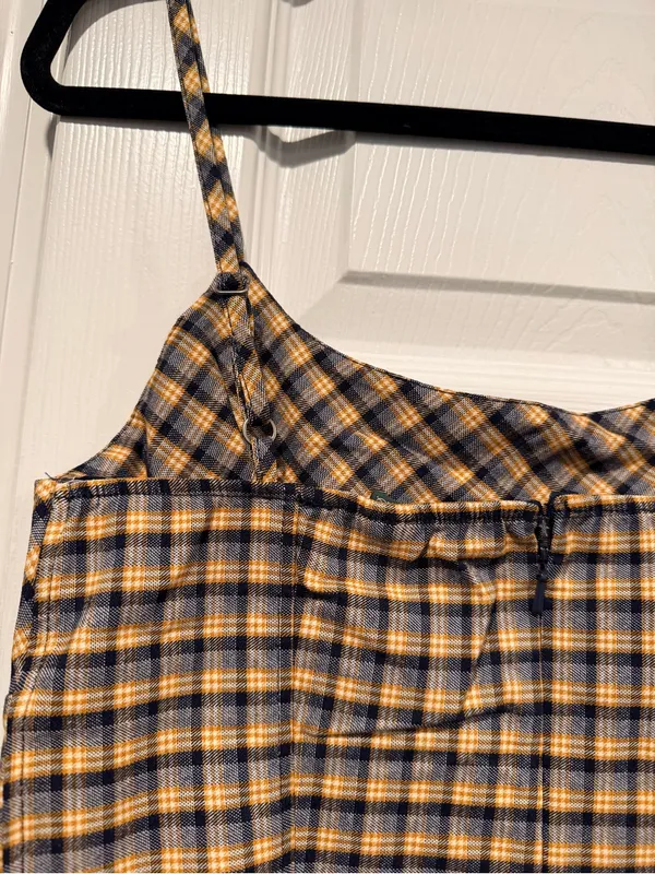 NWT Wild Fable Size S Navy Plaid Fitted Stretch Mini Dress Spaghetti Strap Y2K - Image 6