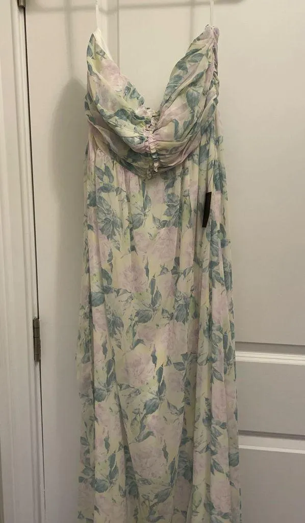 Lulu's Pastel Floral Maxi Dress with Slit - Image 3