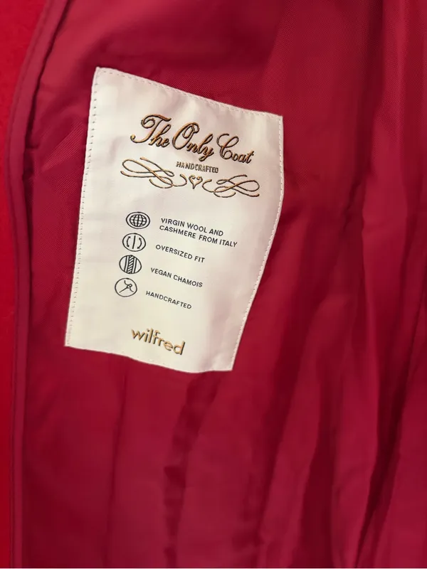 Aritzia Wilfred The Only Coat Wool Cashmere Red Size XS Small Luxury Minimalist - Image 4