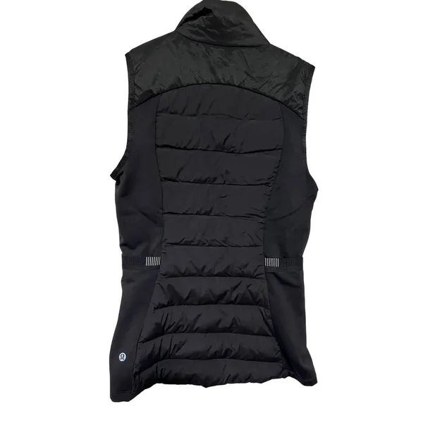Lululemon Womens Black Puffer Vest Size M With Full-Zip & Reflective Details - Image 2