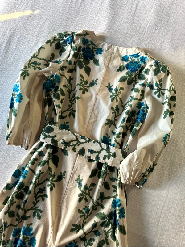 Tuckernuck Cerulean Vine Cotton Poplin Lachlan Dress - Small - Image 10