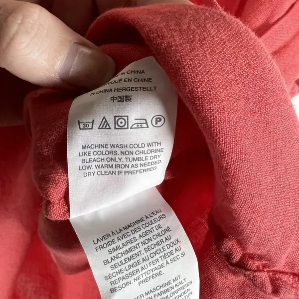 J‎ Crew Baird McNutt Top Size 0 Womens Red Short Sleeve Shirt Linen Button Beach - Image 7