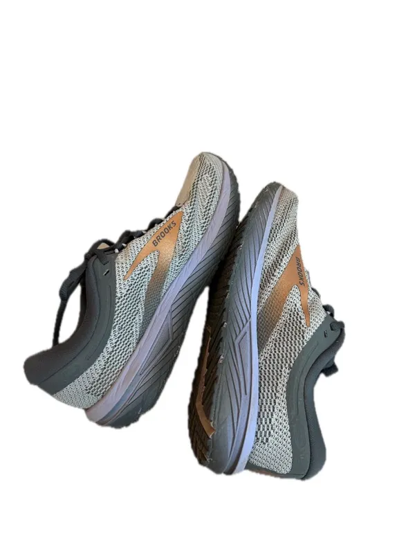 Brooks Grey Knit Running Shoes Sneakers Revel 7 Athletic Lace Size 8 Women's - Image 6