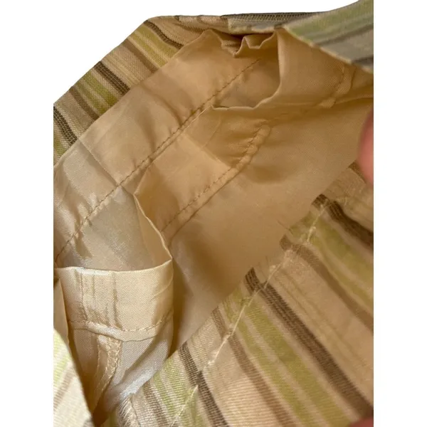 Loft Ann Taylor Women's Pants Striped Flared Leg Mid-Rise ‎ Linen Blend Size 0 - Image 6