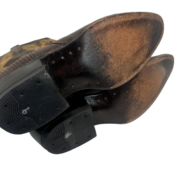 Circle G Boots Womens‎ 6.5 Brown Exotic Lizard Skin Leather Western Cowboy Boho - Image 7