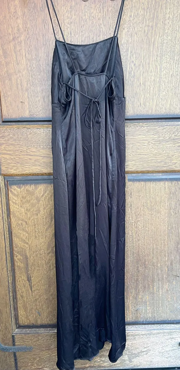 ZARA Spaghetti Strap Midi Satin Dress Size S - Image 2