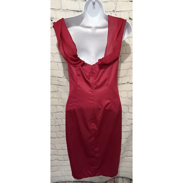 Oh Polly Satin Corset Mini Dress in a Rich Pink size 6 - Image 4