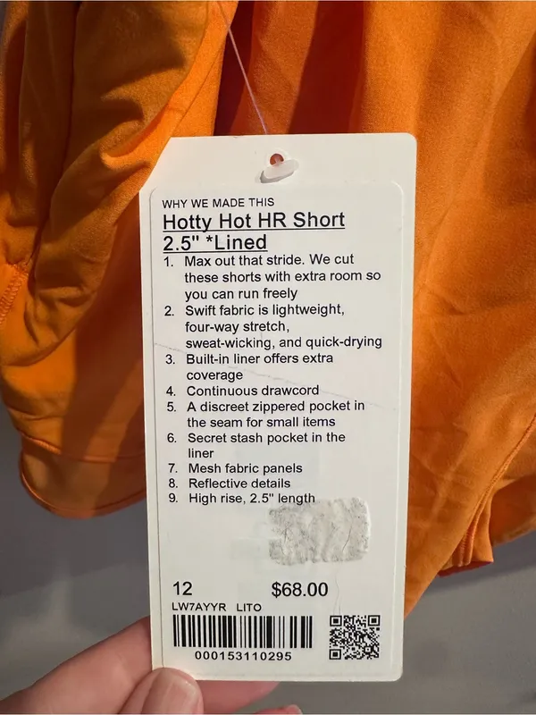 Lululemon Hottie Hots Running Shorts - Orange - Image 3
