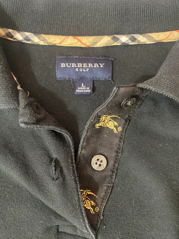 Burberry Black Polo Long Sleeve Shirt - Image 3