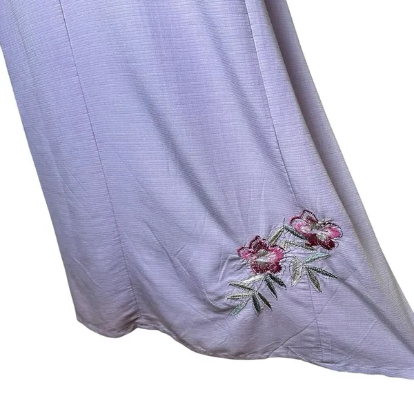 Vintage CLC Pastel‎ Lavender Purple Floral Embroidered Beaded Relaxed Maxi Dress - Image 7