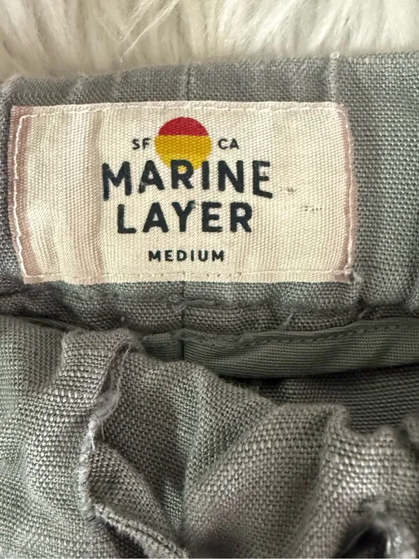 Marine Layer Soft Green Linen Tencel Drawstring Pants Size Medium - Image 6