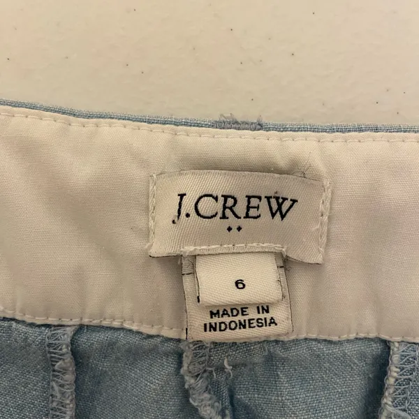 J. Crew women’s 100% cotton‎ light blue thin lightweight summer shorts size 6 - Image 6