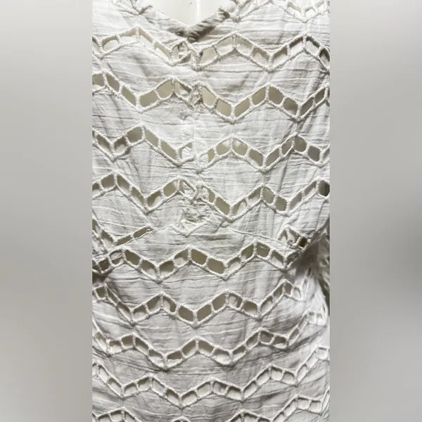 Gretchen Scott little bo peep maxi La Di Da Eyelet Cotton White dress Sz L P-8 - Image 9