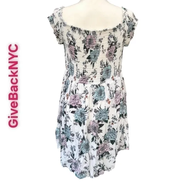 Y2K Divided Floral Smocked Dress Size 16 - Image 5