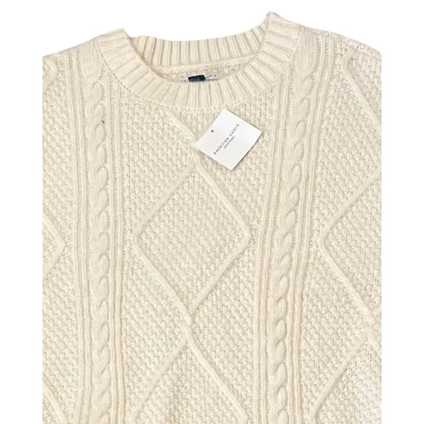 American Eagle Sweater Womens Size S White Long Tunic Crew Neck Oversized NWT - Image 6