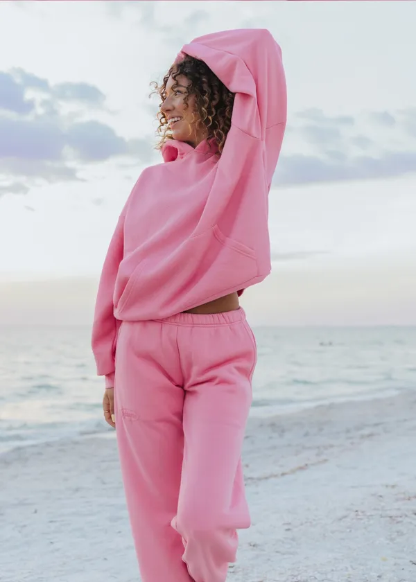 Starfit Puff Logo Hoodie Pink - Image 3