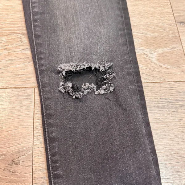 American Eagle AEO Jeans Black Distressed Skinny‎ High Rise Long Size 2 - Image 6