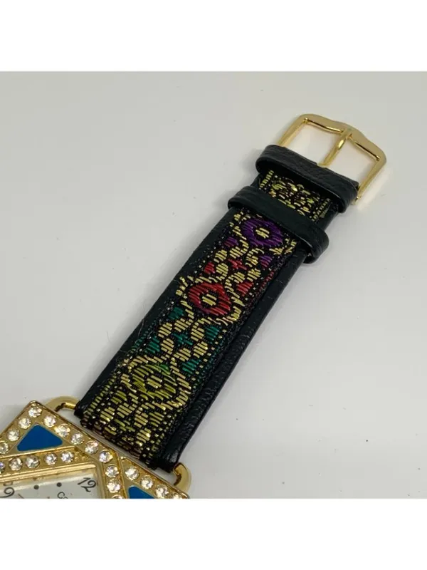 Vintage Cassant gold tone women’s watch 29mm quartz rhinestones running - Image 4
