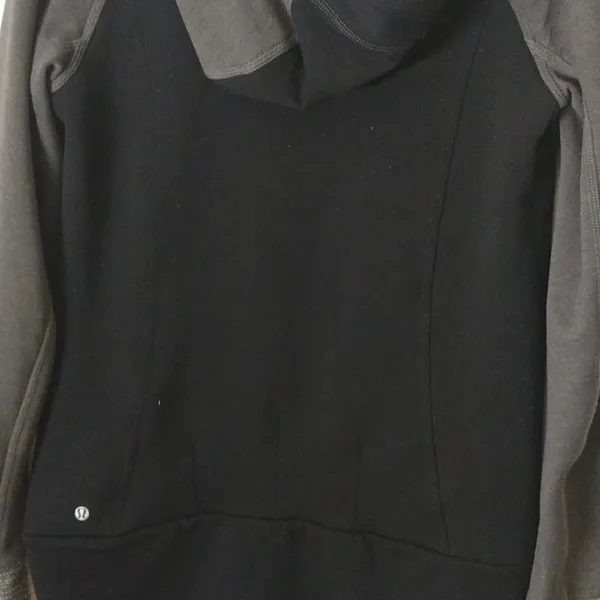 Lululemon Gray Black Full Zip Scuba Hoodie Hooded Warmup Jacket Size 6 - Image 7