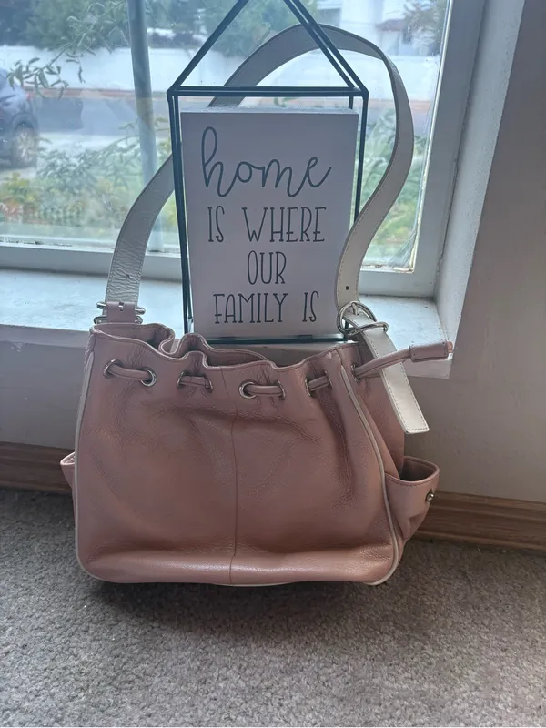 Kenneth Cole Pink Leather Slouchy Bucket Bag Y2K 2000s Revival - Image 3