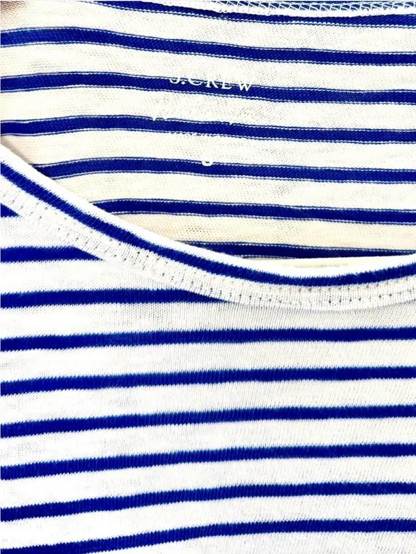 J Crew ‘Painter Tee’ Blue & White Striped T-Shirt Sz S 100% Cotton - Image 5