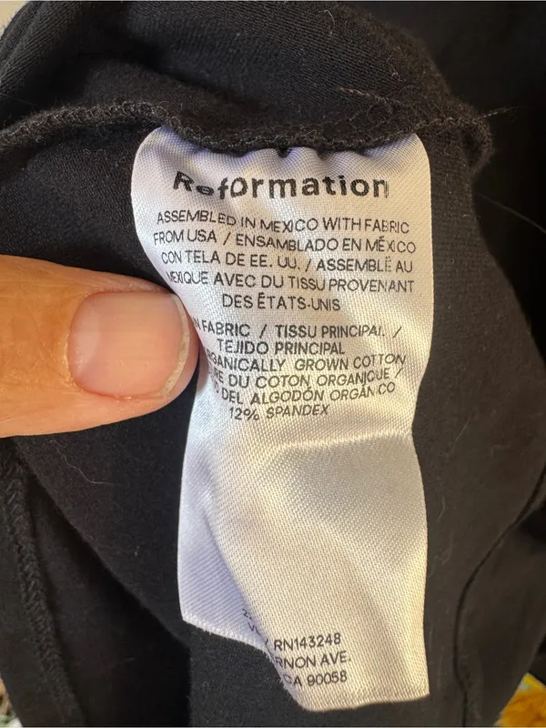 Reformation Black Midi Dress with White Straps - Image 11