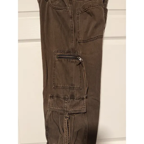 Baggy Pants Wide Leg Cargo Jeans‎ Brown Skate Grunge Streetwear Gorpcore Y2K 90s - Image 5