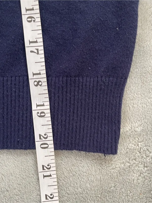 TRUTH Navy and Cream Striped Knit Polo Sweater XL preppy classic nautical fall - Image 6