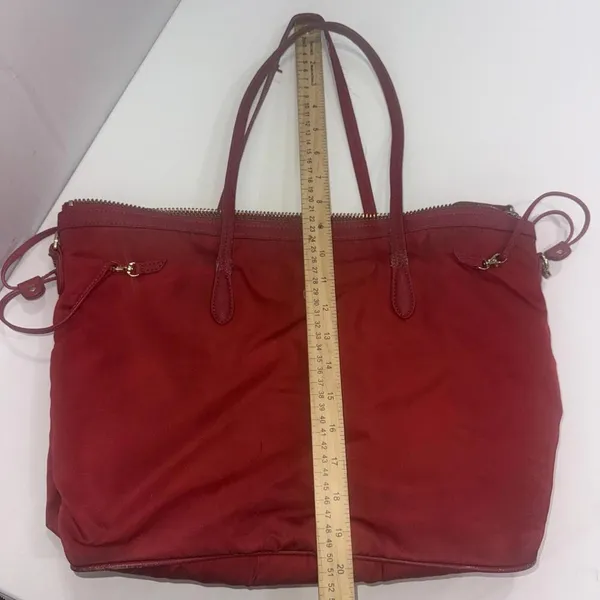 JPK Paris 75 Designer‎ Minimalist Canvas Carry Travel Red Crimson Tote Bag Purse - Image 5