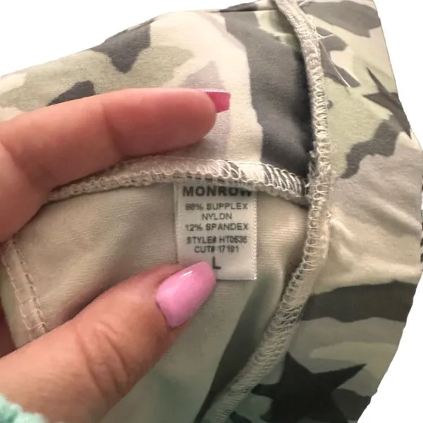 MONROW‎ Camo Racerback Sports Bra Sz L - Image 4