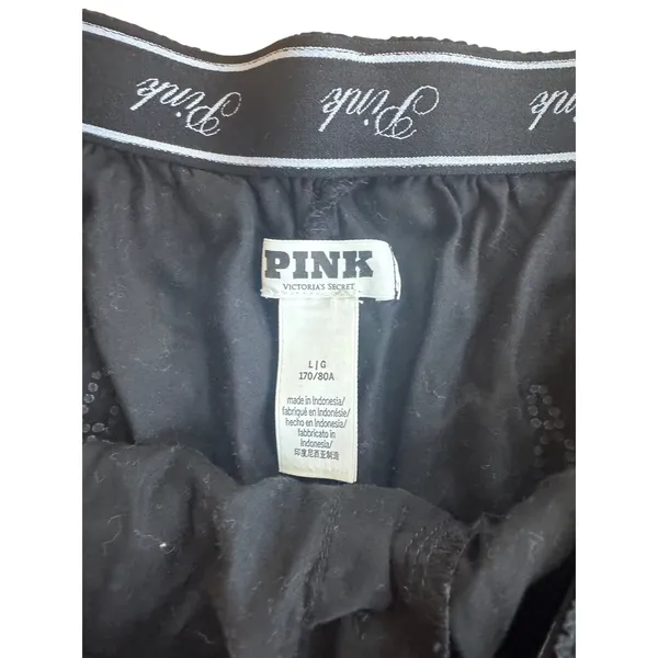 PINK Victoria's Secret Black Boxer Shorts Skeleton Hands Women's Large‎ - Image 3