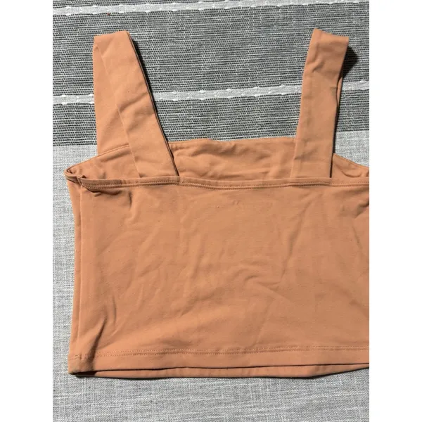 Abercrombie & Fitch‎ Soft A&F Collection Tan Brown Square Neck Crop Tank Top XS - Image 2