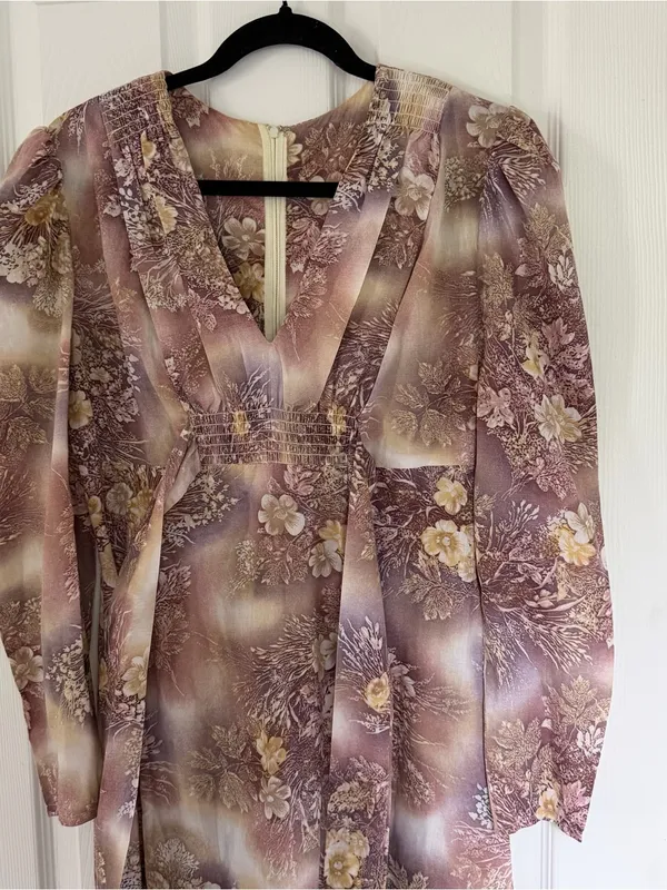 Vintage Handmade Long Sleeve Maxi Dress Size Small/ Medium - Image 3