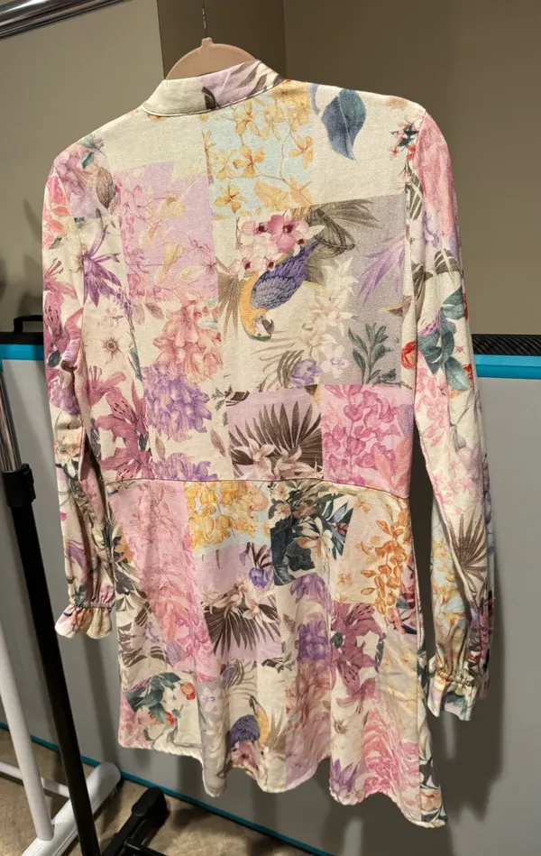 Fate Patchwork Linen Multicolored Dress - Image 3
