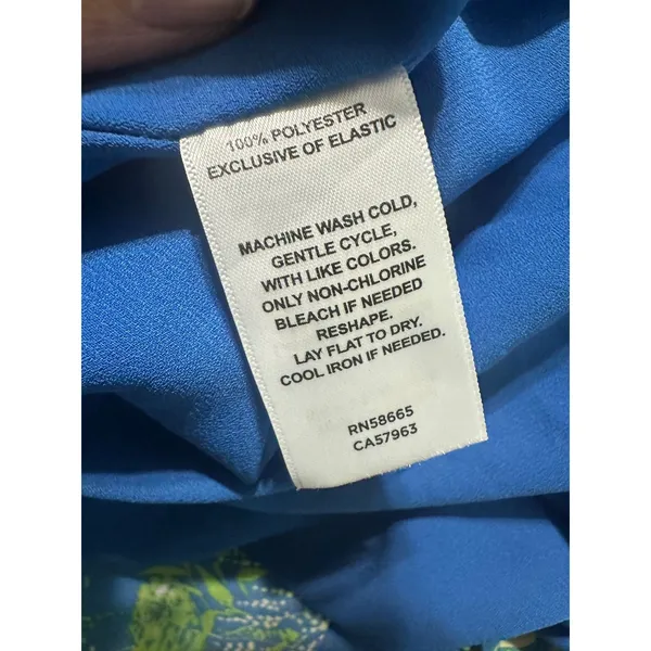 Halogen Blue Floral Smocked Waist Maxi Dress Medium Sleeveless V-Neck‎ NWOT - Image 8