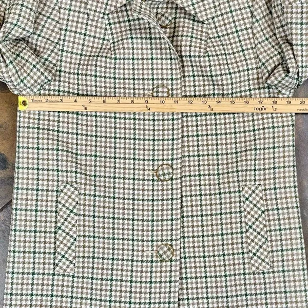 Susan Lynn Vintage Houndstooth Plaid Peacoat Jacket - Image 8