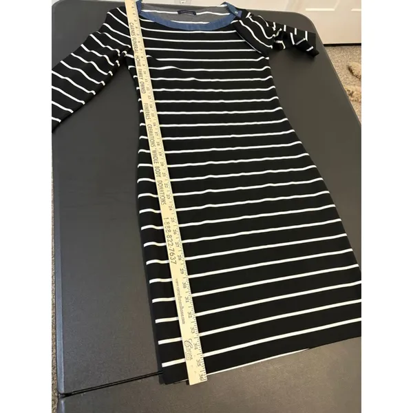 Women's Tommy Hilfiger Long Sleeve Striped Dress‎ S Black White Size XSmall - Image 7