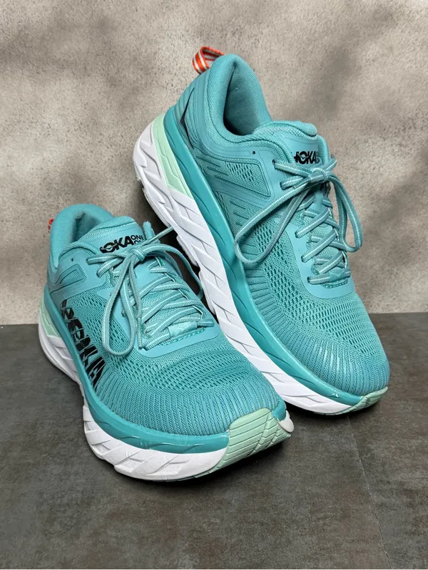 Hoka One One Bondi 7 Women’s Aqua Running Shoes Size 9.5 - Image 13