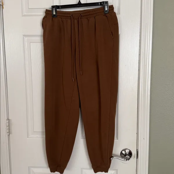 Banana Republic Women’s Cinnamon Brown Fleece Mockneck 2 pc Sweatsuit Size Med - Image 5
