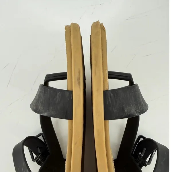 Crocs Tulum Toe Post Sandal Black Tan Women 7 Strappy Slip On Flip Flop Buckle - Image 6