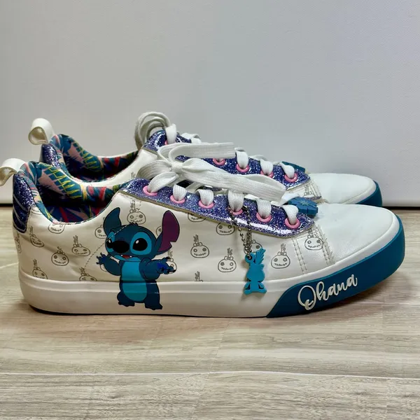 Disney Ground Up Lilo and Stitch Scrump Ohana White Glitter Sneakers Womens 9 - Image 12